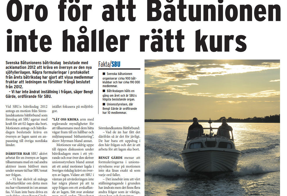 Håller SBU rätt kurs undrar tidn. Skärgården