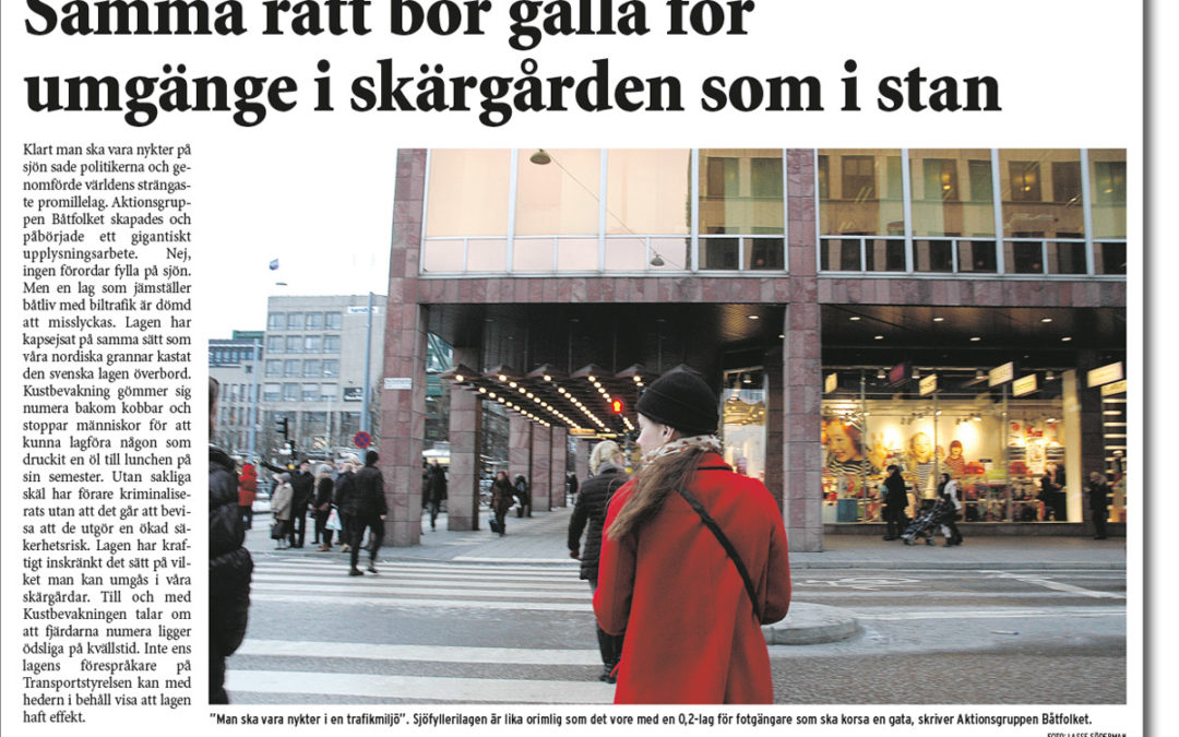 0,2 lagen på sjön lika orimlig som 0,2 promille max för fotgängare.