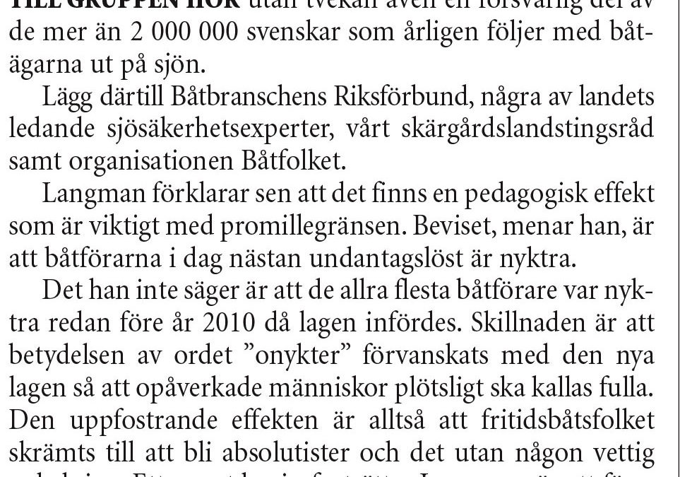 KBV och polis ska skrämma båtfolket till att bli absolutister!