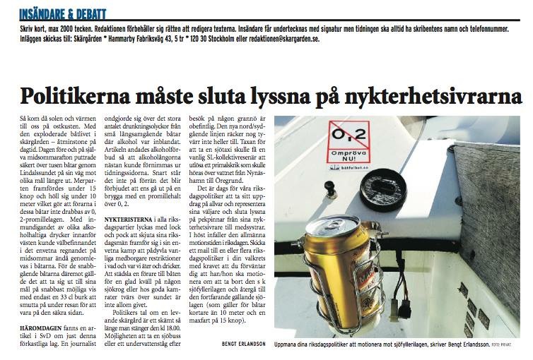 Tidningen Skärgården juni 2015